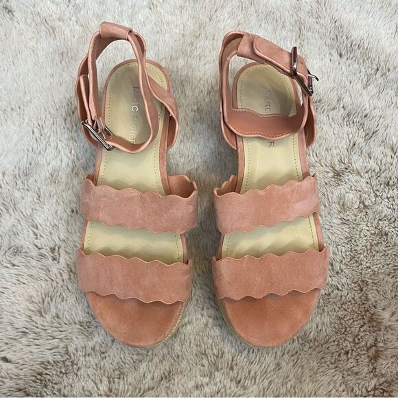 Marc Fisher Fayme Platform Scallop Sandals Women's Shoes In Coraline Women’s 7 - Picture 2 of 7